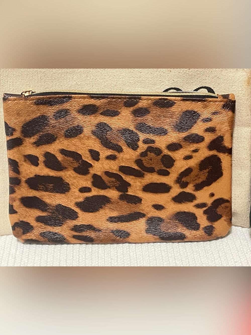 ipsy Leopard-Print Clutch in Brown and Black